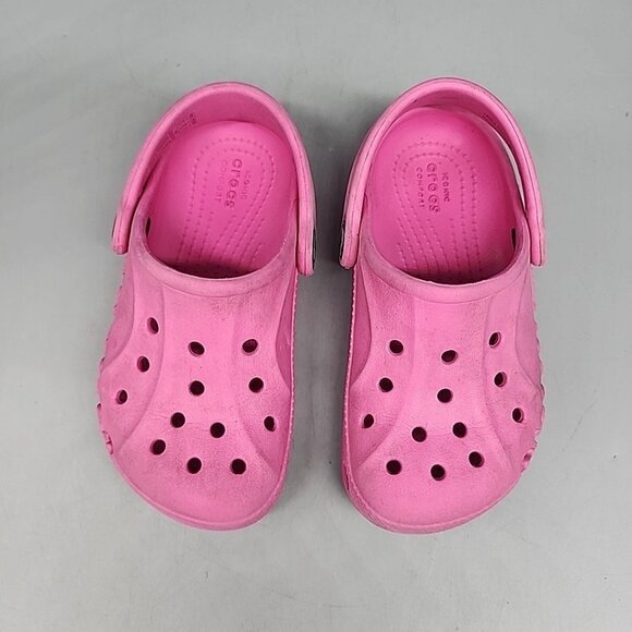 Crocs Coast Clog K Little Girl's Party Pink Sandals 204094-6U9 Size 9 Shoes - Picture 3 of 6